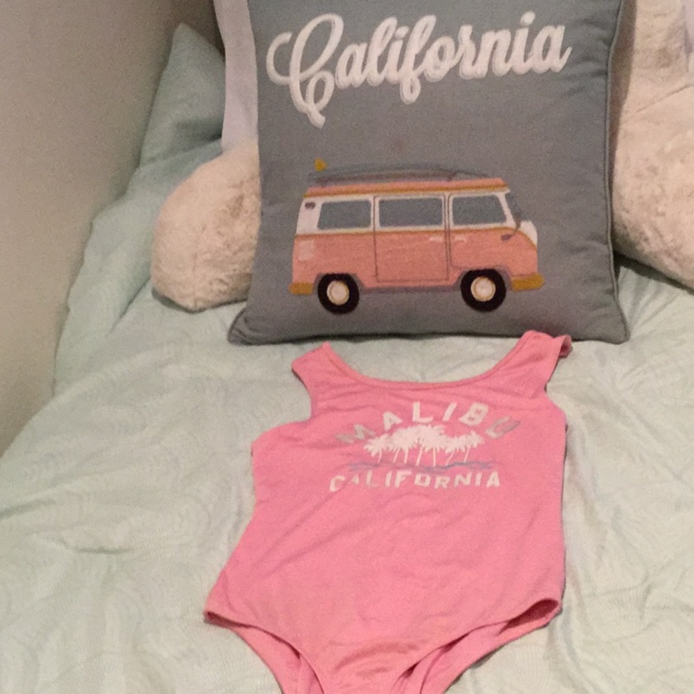 Pink Malibu California one piece baiting suit